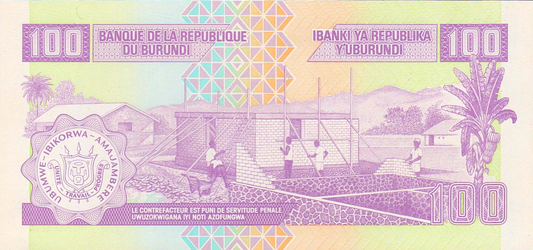 Burundi 100 2001 UNC P-37/c